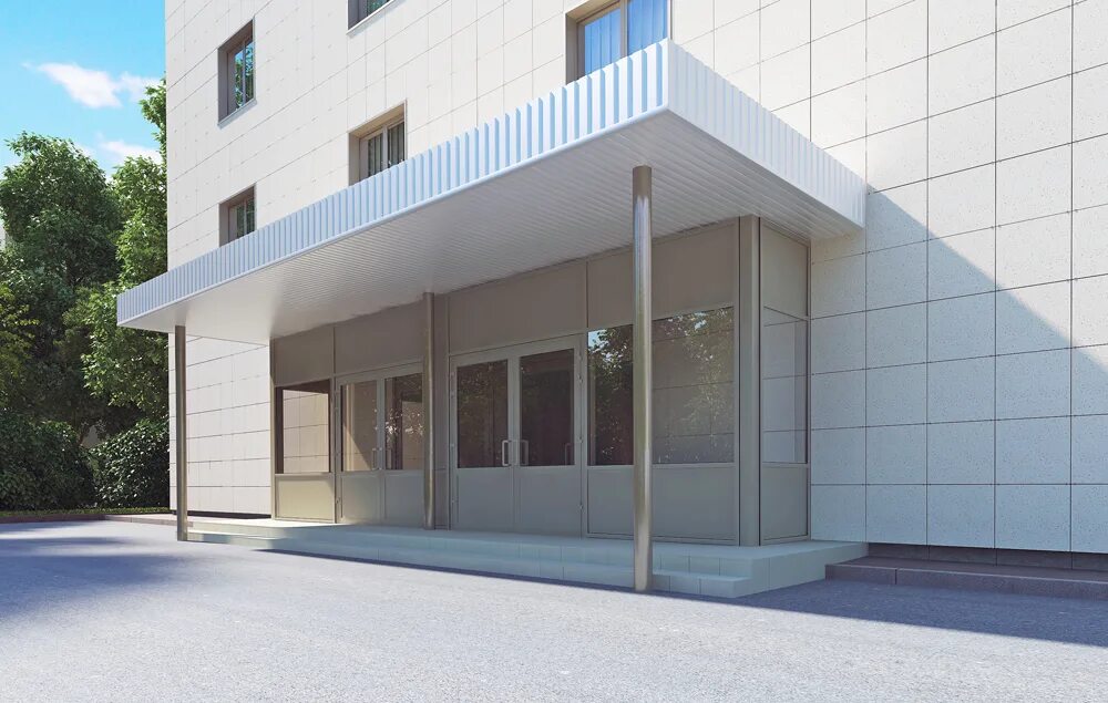 Складской мезонин 2 этажа. Складской офис под мезонином. Помещение над зданием. Стеклянный навес. Стеклянный козырек revit.