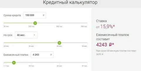 Потребительский кредит тинькофф калькулятор расчета