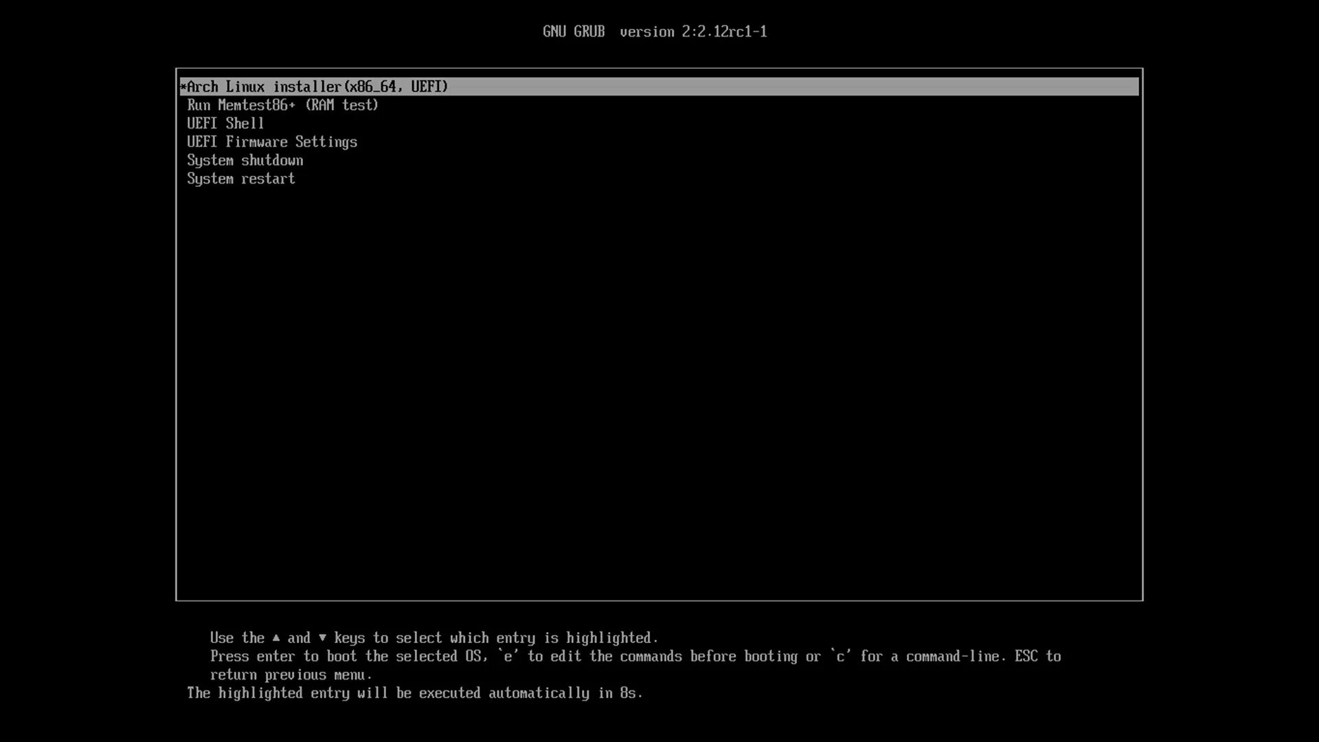 Установка archlinux 2025