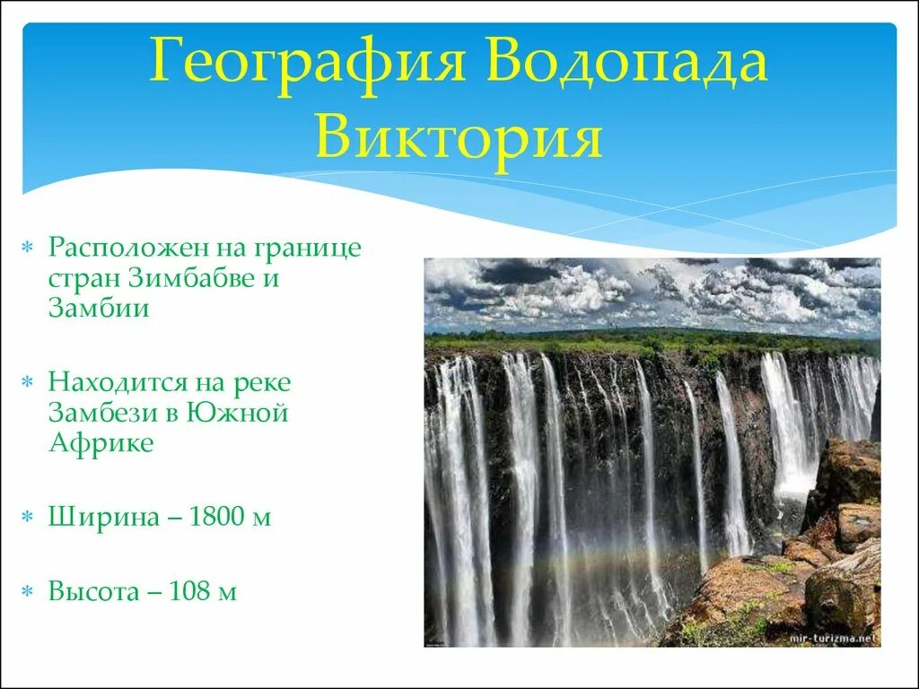 Презентация на тему водопады. Водопад для презентации. Какие из перечисленных водопадов располагаются в северной