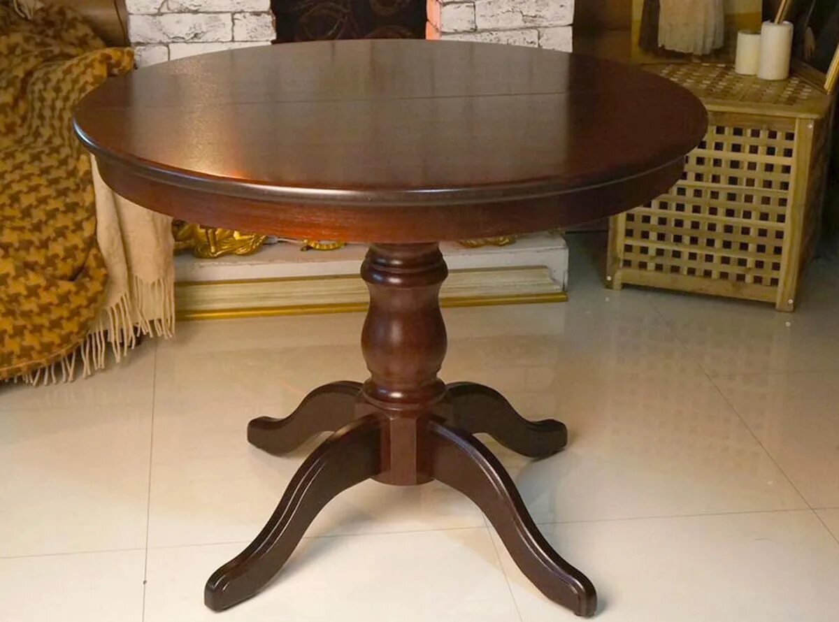 Стол Olivia MK-1265-TB. Круглый стол Фабиано Малайзия. Круглый стол обеденный трансформер 1100мм.