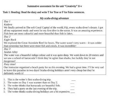 Summative assessment for 9 grade
