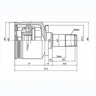 Наружный шрус 2108 размеры