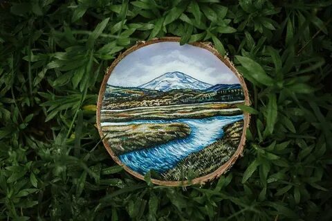 Рисунки на спилах дерева