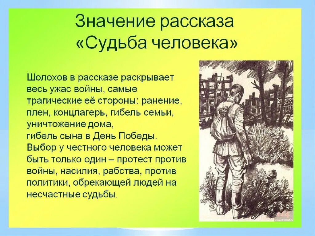 Судьба человека в сокращении