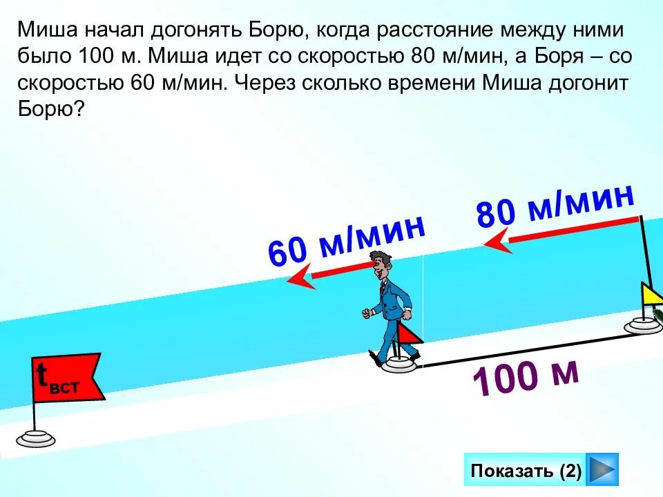 60 км за 8 часов. Задачи на скорость 4 класс математика. 100 Метров расстояние. Задачи на движение догоняет через сколько догонит. Через сколько часов расстояние между ними будет.