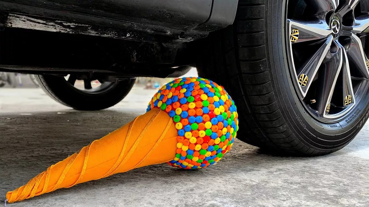 Car crushing. Crushing crunchy &amp; soft things by car. crushing crunchy &amp; soft things by car! experiment car. эксперимент с автомобилем. crushing crunchy toys.
