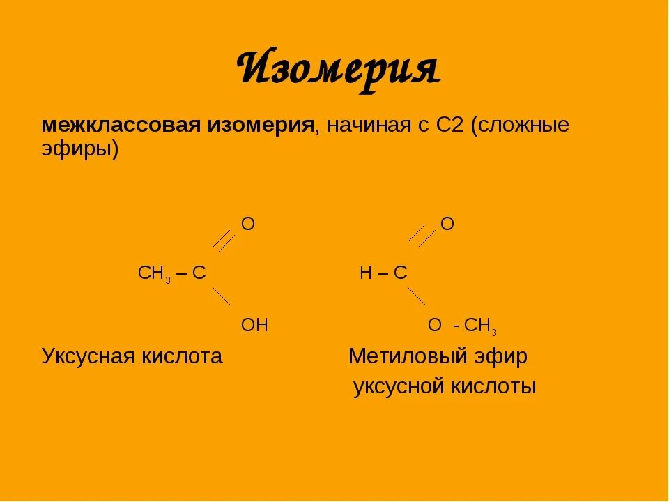 Сложные эфиры, строение, изомерия, номенклатура. Структурная формула изомера сложных эфиров. Формулы изомеров сложных эфиров. Структурные изомеры уксусной кислоты.