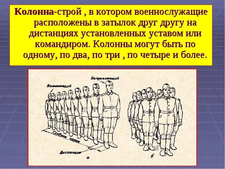 Какое расстояние должно быть между военнослужащими. Колонна Строй. Построение в колонну. Построение армии колонной. Колонна строевая.