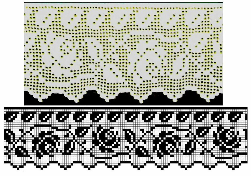 Кайма полотенца. Филейная кайма розы. Филейные узоры для каймы. Филейное кружево. Кайма для скатерти филейной сеткой.