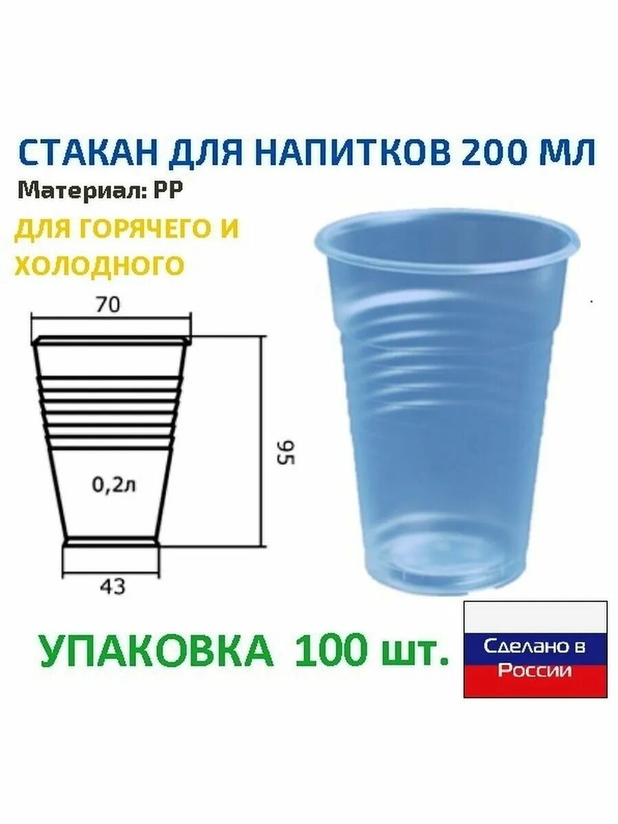 Пластиковый стакан сколько мл