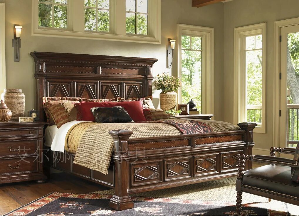 Двуспальная кровать дома дом. Спальня из натурального дерева. Кровать из массива. Кровать дерево. Красивые деревянные кровати.