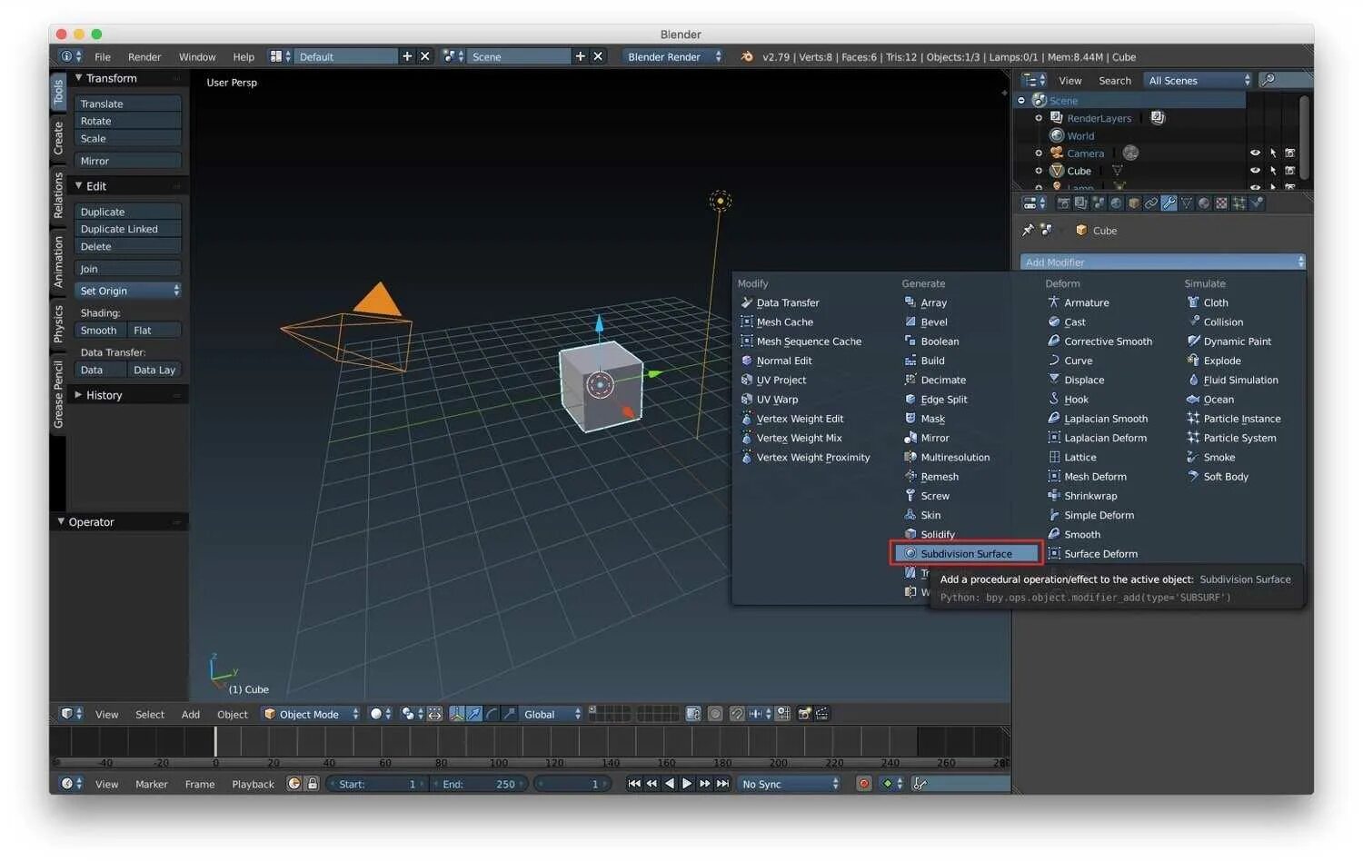 Subdivision blender. Сабдивижен серфейс блендер. subdivision surface blender. blender куб. дефолтный куб блендер.
