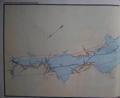 Цимлянское водохранилище на карте
