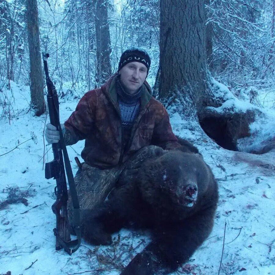 Таежный охота на медведя.