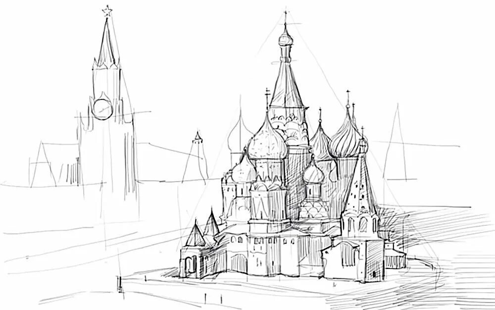 Кремль рисунок. Эскиз города.