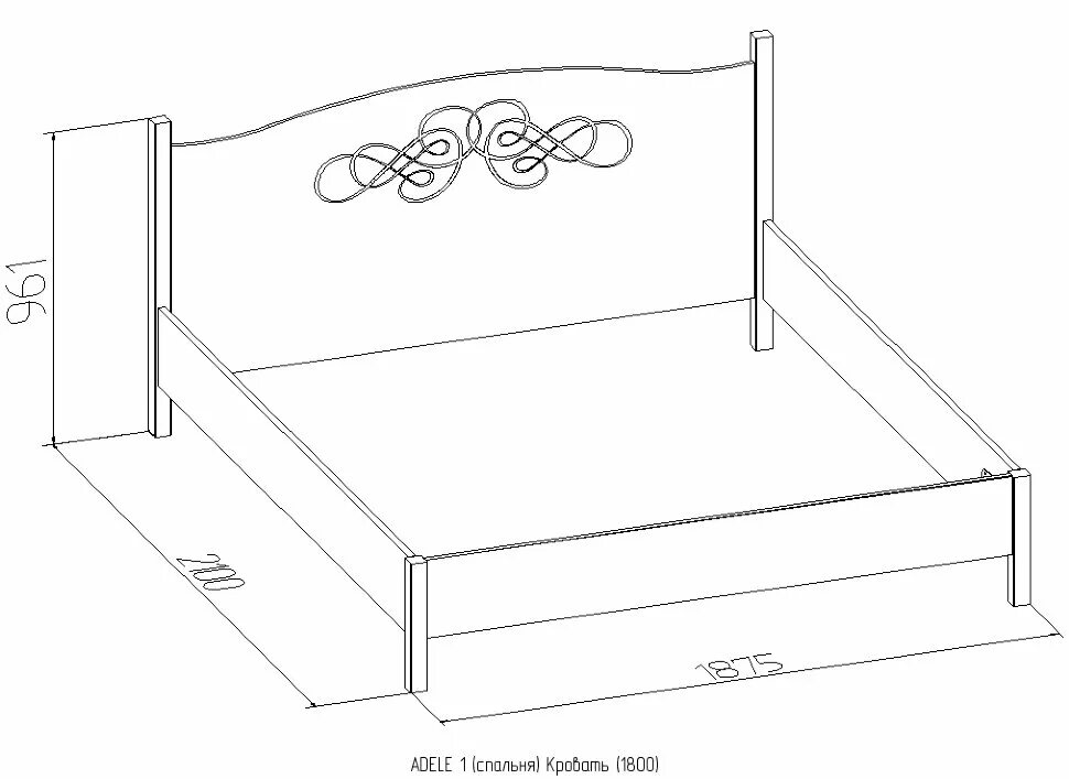 Кровать 1200 Adele 4. Кровать дуб сонома 120х200.
