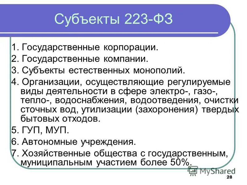 Схема 44 фз о закупках. Субъекты по 223 фз. Субъекты 223 фз. Субъект 223 фз. 19.