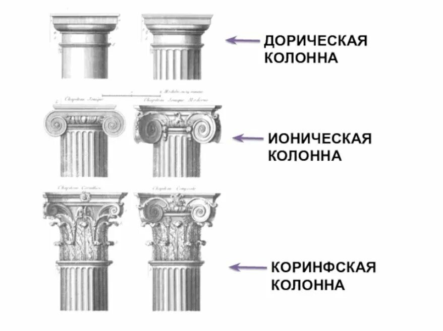 Ионический коринфский ордера. Дорический ионический Коринфский. Дорический ионический и Коринфский ордера. Коринфский ордер в архитектуре древней Греции. Древняя Греция дорический ионический и Коринфский ордеры.