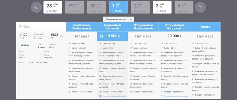 Изменения времени полетов