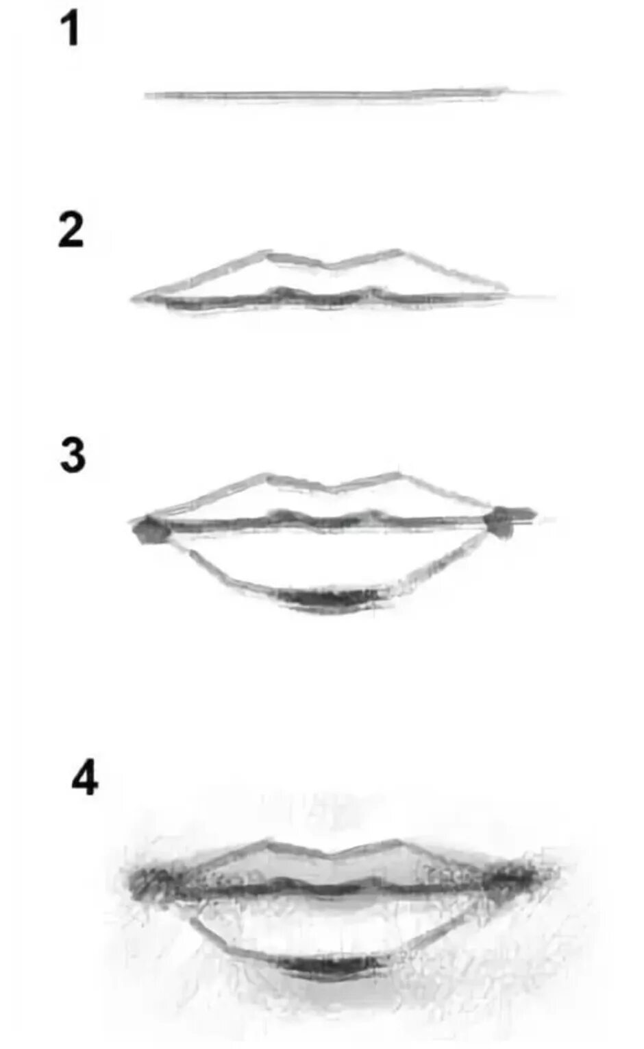 Как научиться рисовать губы человека. Рисование губ карандашом. Как нарисовать губы карандашом. Рисунок губ пошагово.