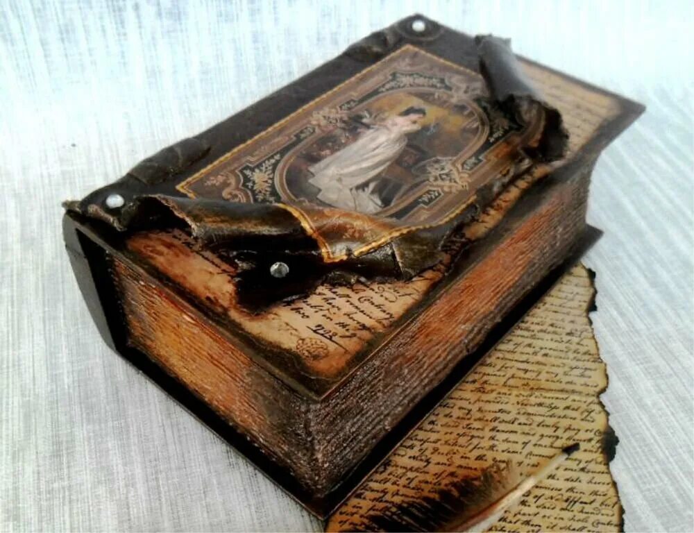 Как сделать старую книгу. Шкатулка &quot;книжка&quot;. шкатулка под книгу. декор старинный фолиант.