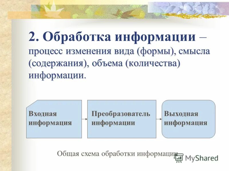 Изменение и обработка информации. Изменение формы информации. Обработка информации изменение формы информации. Входная информация.