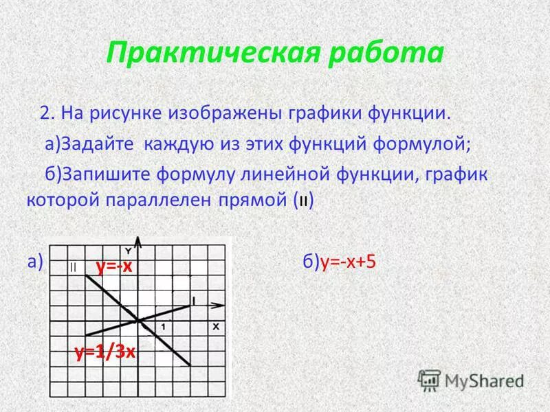 Формула линейной функции 8 класс