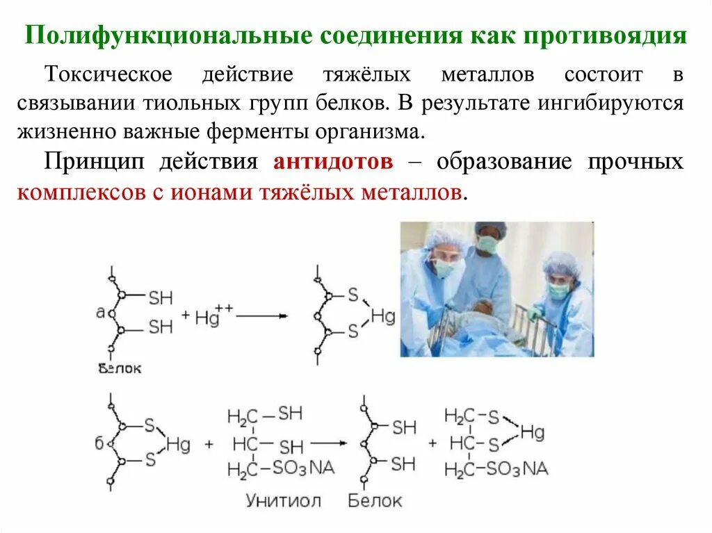 Токсическое действие тяжелых металлов. Полифункциональные соединения. Полифункциональность белков. Полифункциональные органические соединения.