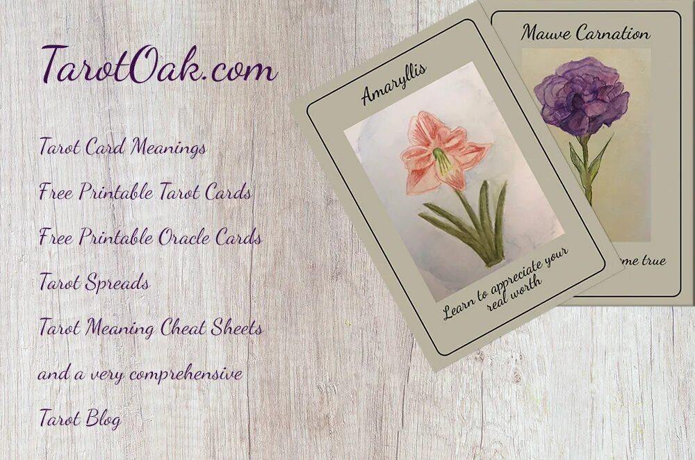 Card meaning. Printable Oracle Cards Love Notes.