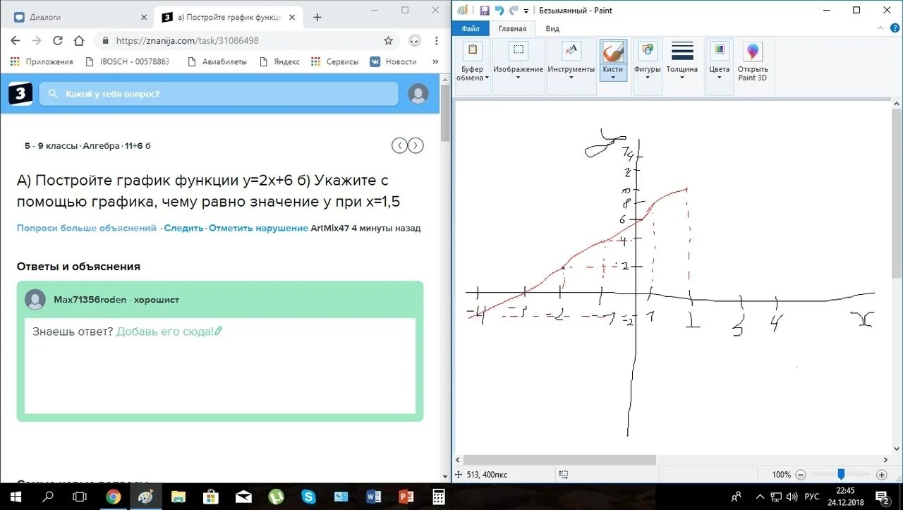 Постройте график функции y 6 1 5x