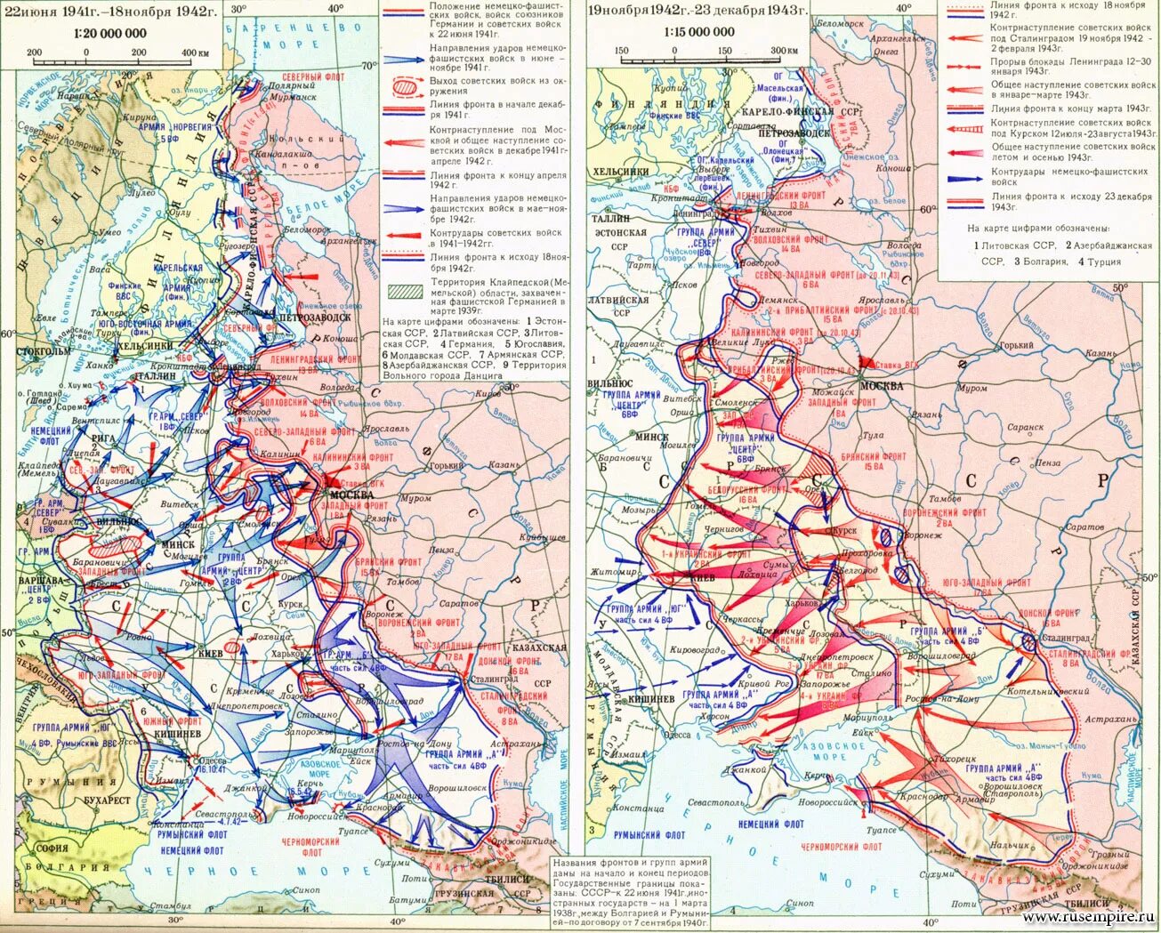 Карта боевых действий Великой Отечественной войны 1941-1945. Карта СССР военных действий 1941-1945. Карта боевых действий в СССР 1941-1945. Карта фронтов Великой Отечественной войны 1941-1945.