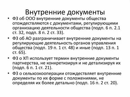 Внутренние документы кредитной организации