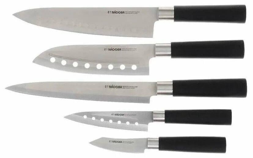 Рейтинг кухонных ножей хорошего качества. Ножи Nadoba Keiko. Набор Zwilling j. a. Henckels Pure 5 ножей и мусат с подставкой. Zwilling ножи набор сантоку. Nadoba Keiko 5 ножей с керамической подставкой.