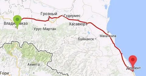 Расстояние от махачкалы до хасавюрта