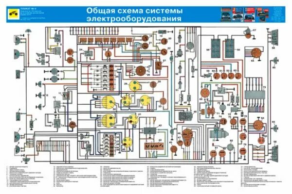 Схема электрооборудования газ 3307 цветная - Схема электрооборудования Газ-3307.