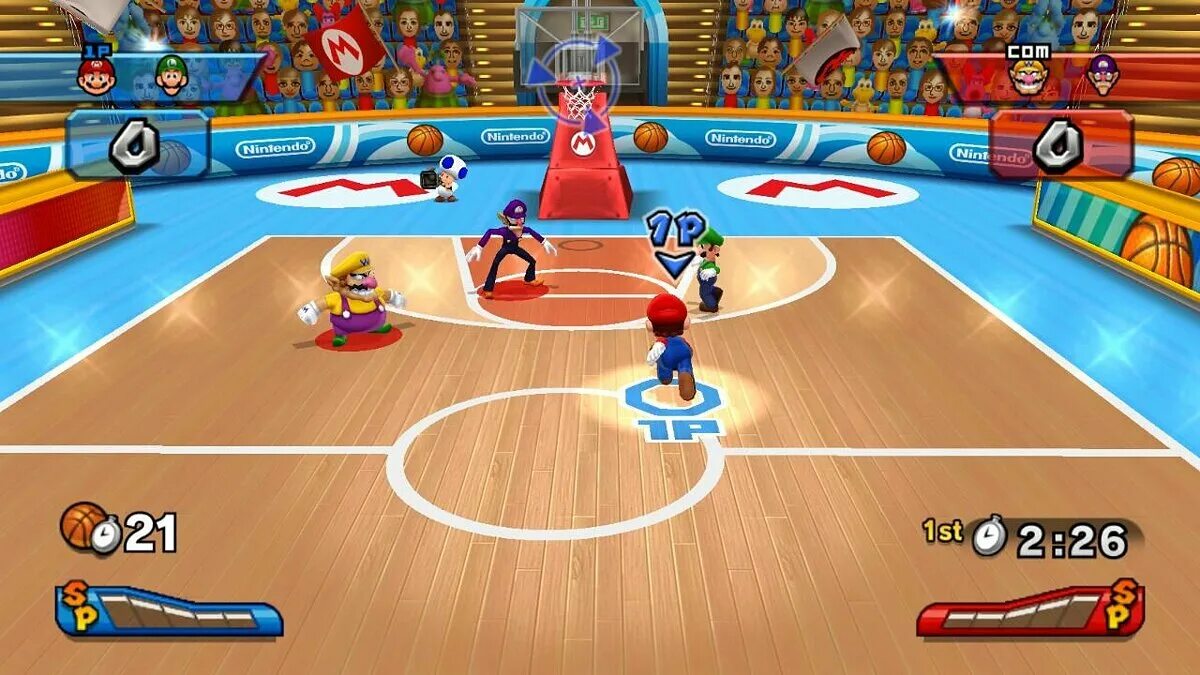 Нинтендо спорт игра. Mario Basketball. Марио в спортивном костюме игра. Mario Sports Mix. Игра микс 2 играть