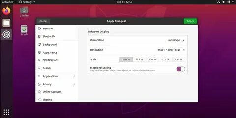Разрешение ubuntu