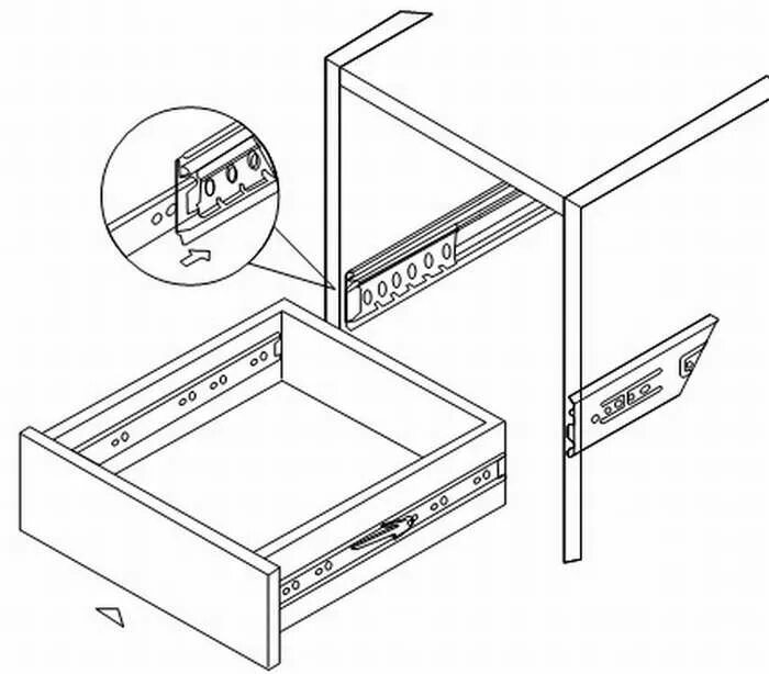 Как собирать выдвижные шкафы. Регулировка выдвижных ящиков «Aquanet. Сборка ящика глубиной 626 мм. Ящик под направляющую Тандем чертеж. Схема установки шариковых направляющих для выдвижных ящиков.