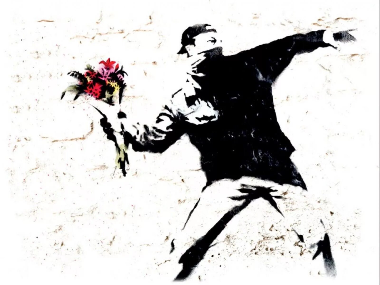 Бэнкси метатель цветов картина. Металкль цветлв бэнкси. Бэнкси flower thrower. Метатель цветов banksy. Бэнкси цветы.