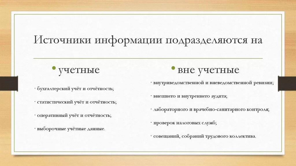 Источники информации учетного характера. К учетным источникам информации относятся. Учетные и внеучетные источники информации. К внеучетным источникам информации относят. Формы учетной информации