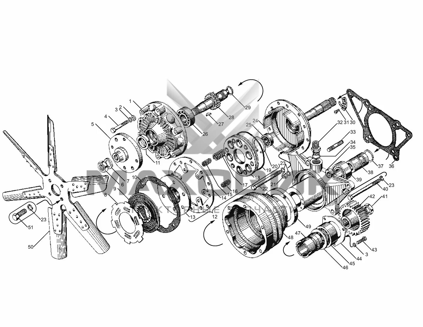 Привод вентилятора ЯМЗ 7511. Привод вентилятора к-700. Вал привода вентилятора ЯМЗ 7511. Гидромуфта ЯМЗ 236 не2 схема.