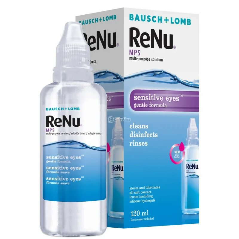 Растворы Renu MPS 120 мл. Раствор реню МПС/ Renu MPS 120мл. Раствор Renu для чувствительных глаз 120 мл. Жидкость для линз реню 120 мл.