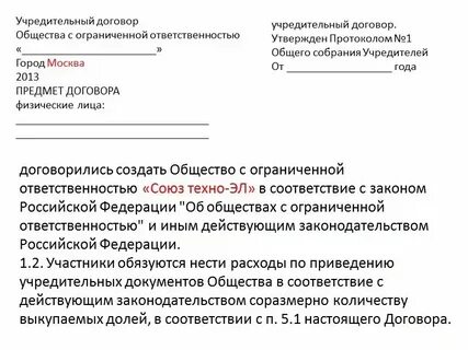 Некоммерческие организации учредительный договор