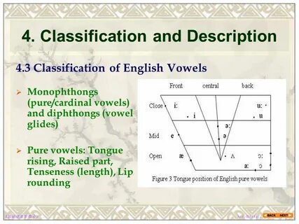 Classification of english vowels