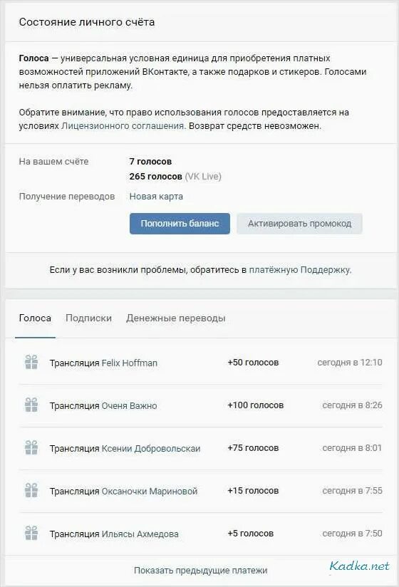 Голоса ВК. Скрин голосов в ВК. Зачисление голосов в ВК. Промокод на голоса в ВК.
