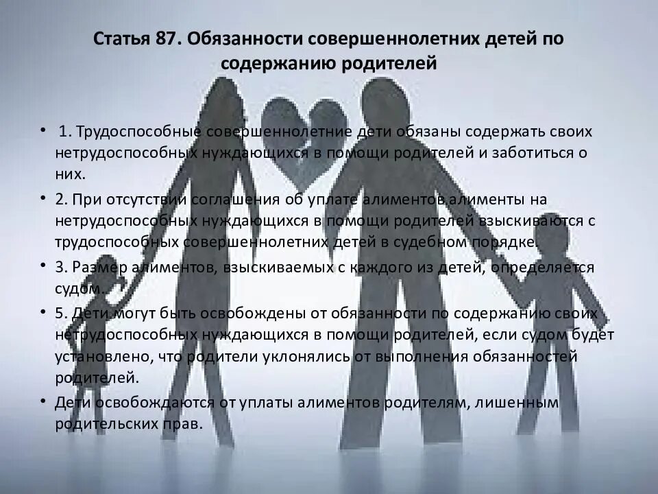 С другом по содержанию. Обязанности совершеннолетних детей по отношению к родителям. обязанности родителей по содержанию детей. обязанности детей по содержанию своих родителей. обязанности совершеннолетних детей.