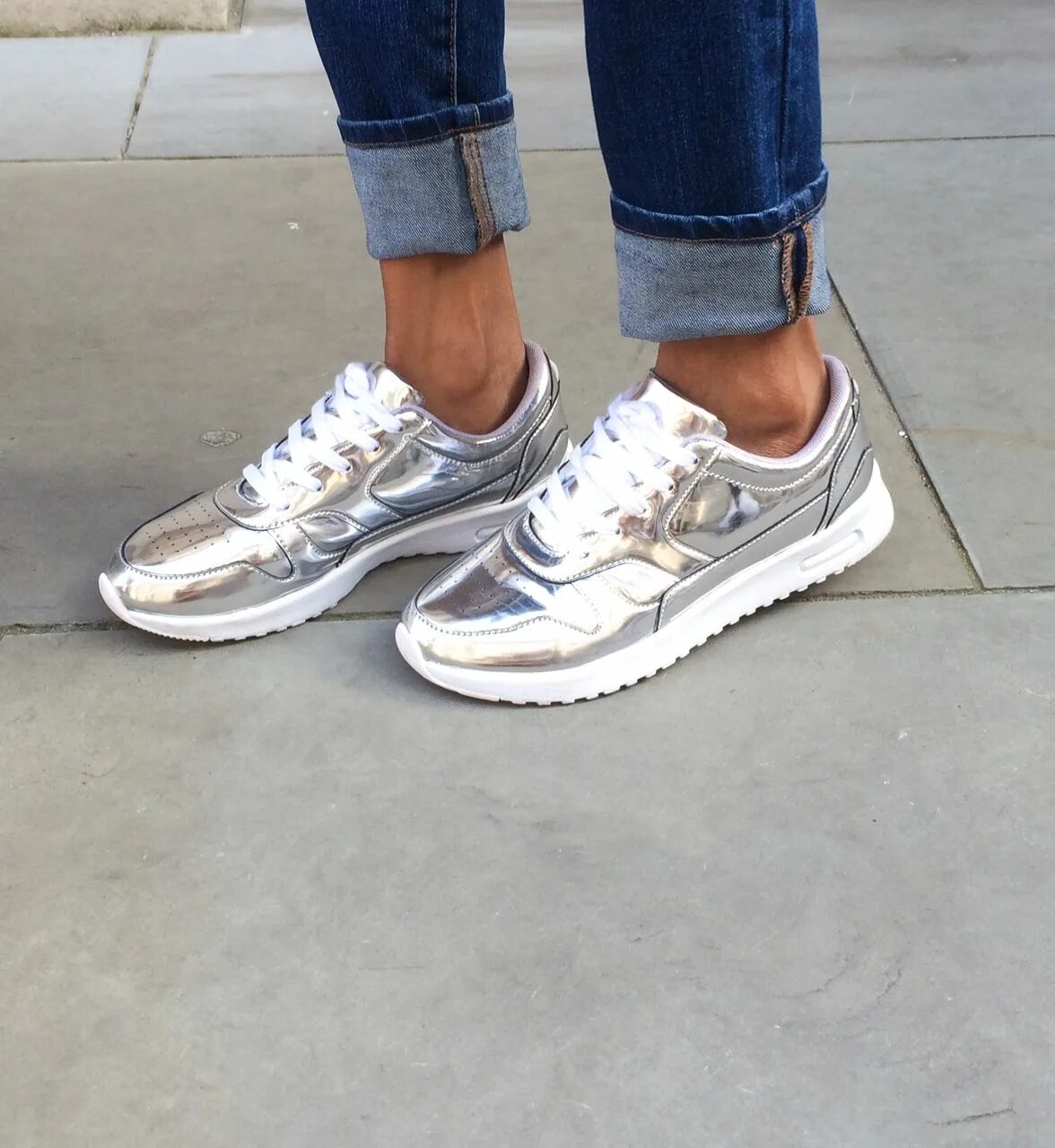 Кроссовки спортивный стиль женские Nike Air Max 1 in silver Ayakkabi Pinterest