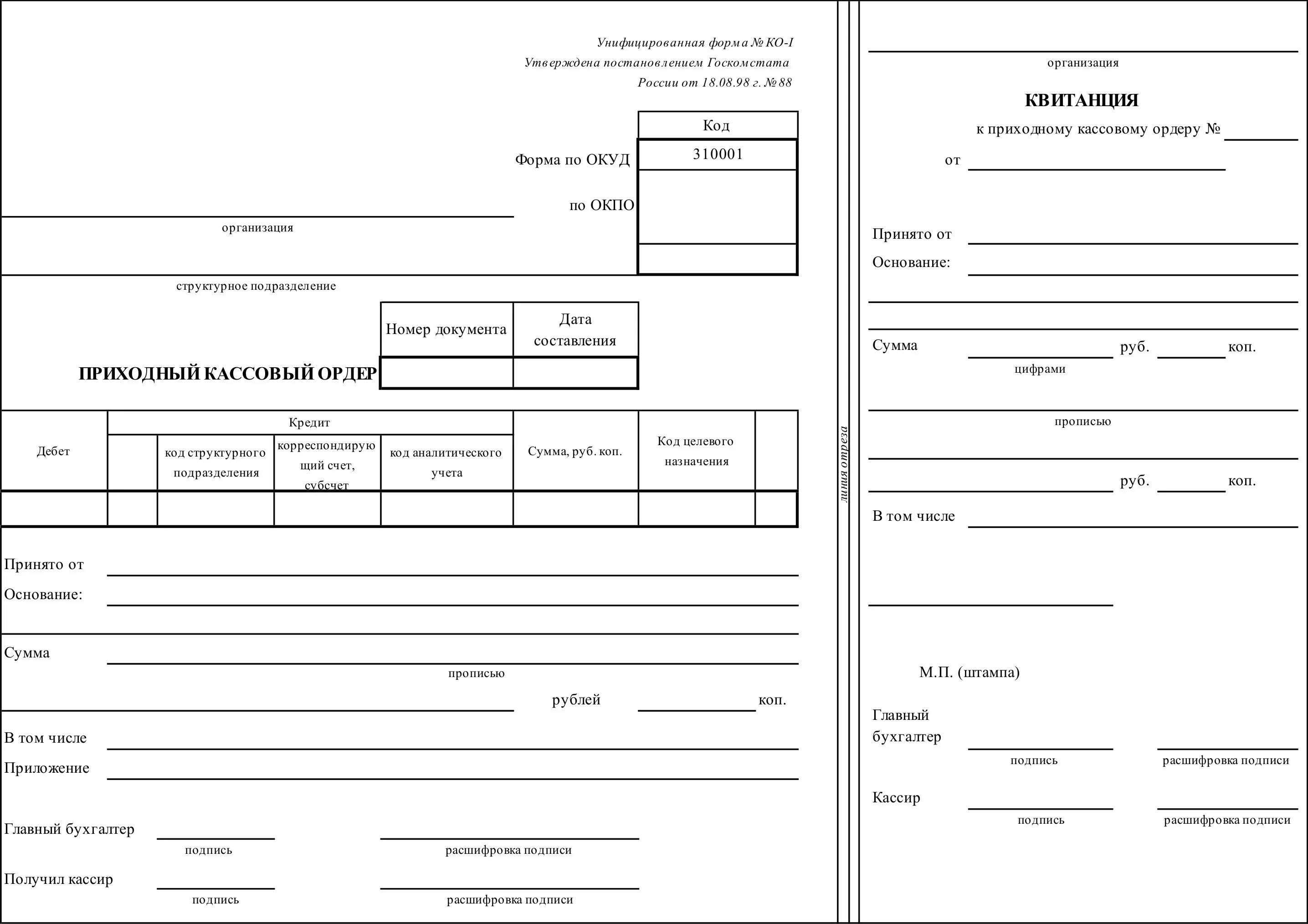 Расходный финансовый год. Приходный кассовый ордер ф. ко-1. 0310001 Приходный кассовый ордер. ПКО расходный кассовый ордер. Форма по ОКУД приходный кассовый ордер.