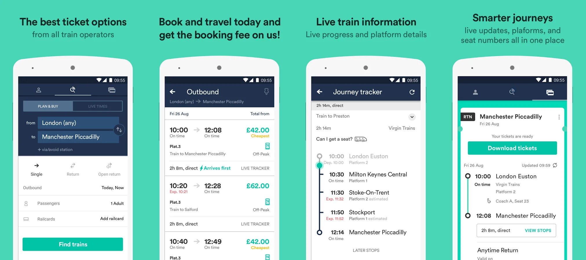 Ticketing options. Trainline. Trainline uk. Ticket option. Ice loading platform estimation.